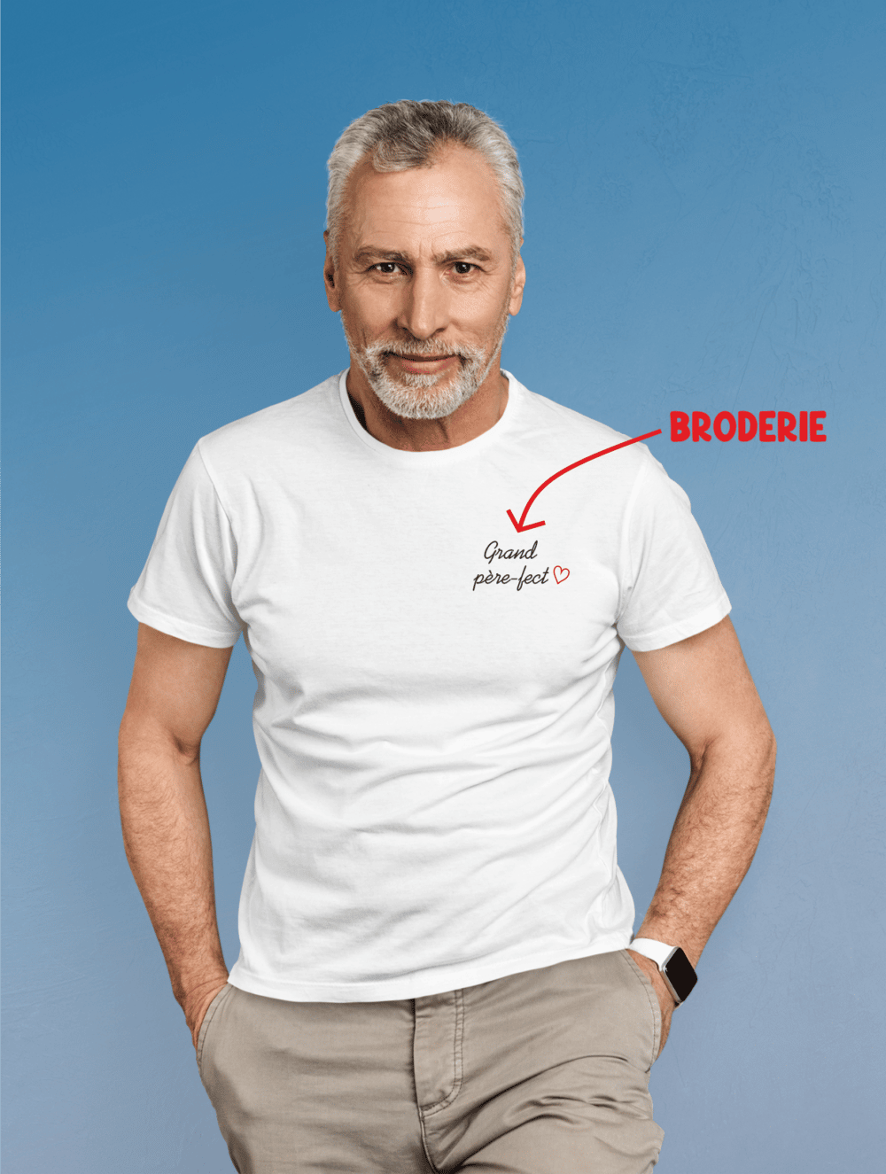 T-shirt Brodé "Grand père-fect"