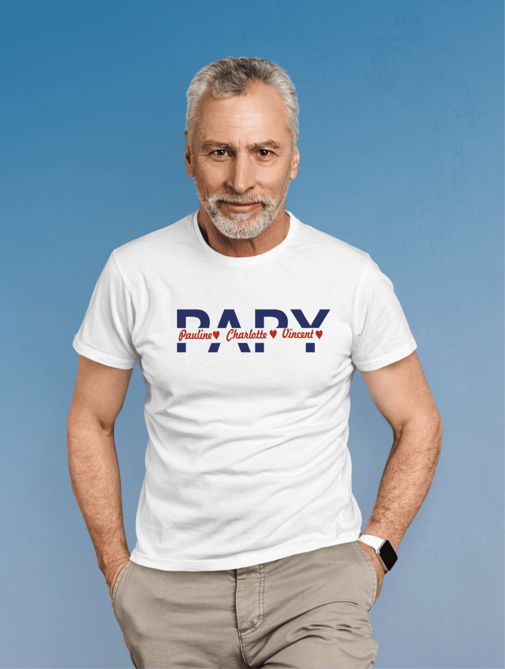 T-shirt Papy + prénom personnalisé