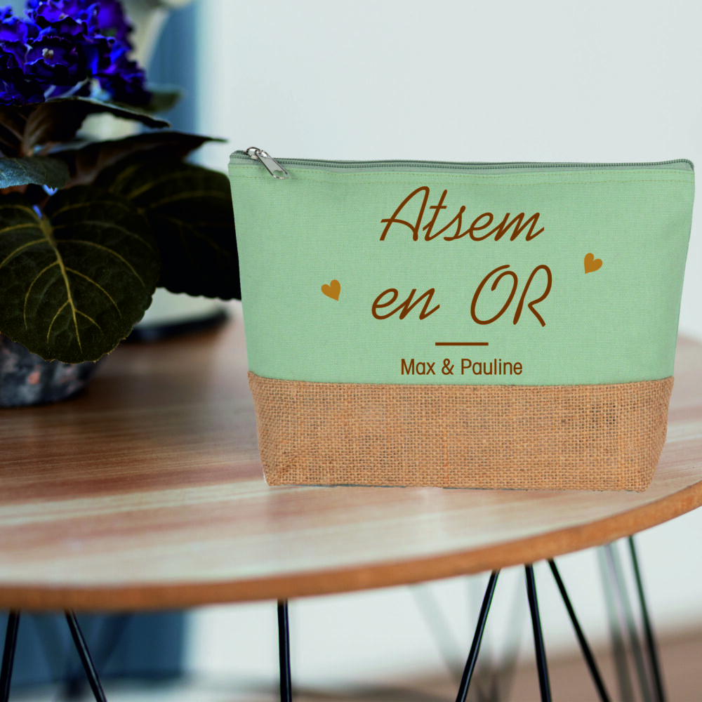 Trousse a personnaliser atsem en or sage