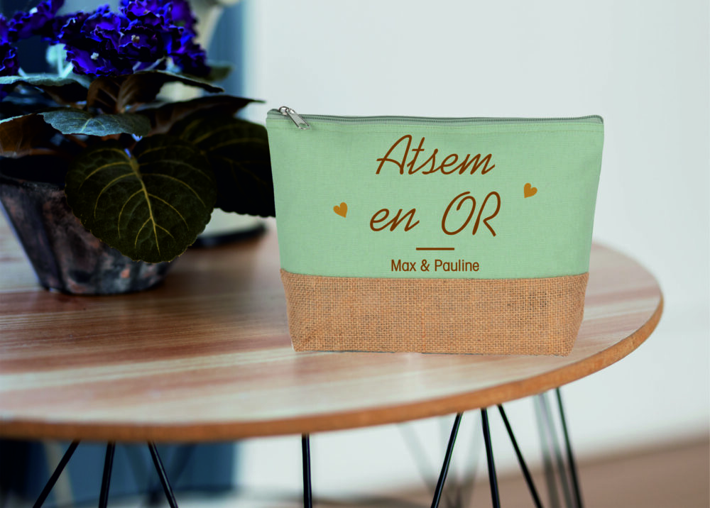 Trousse a personnaliser atsem en or sage