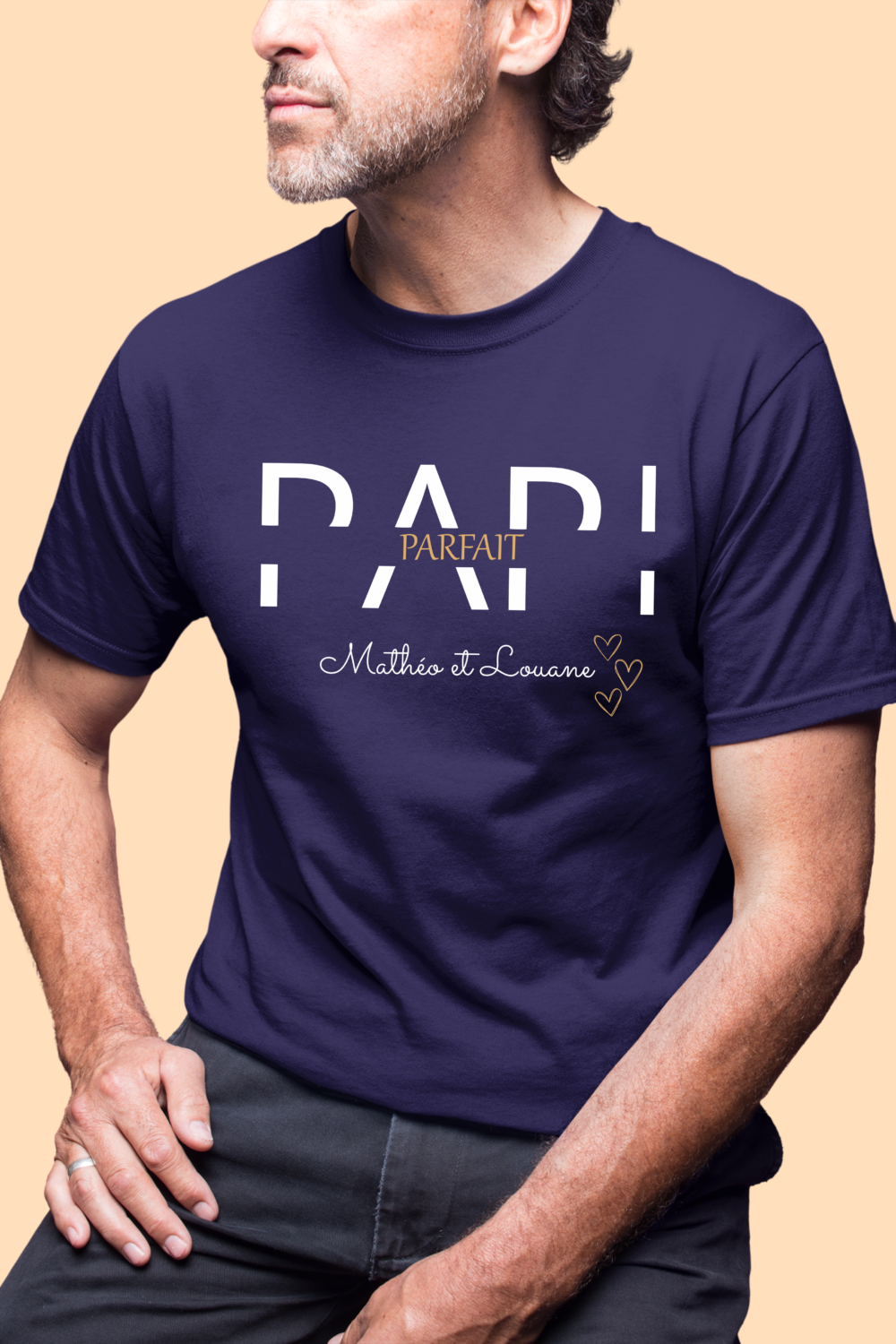 T-shirt personnalisé papi parfait navy