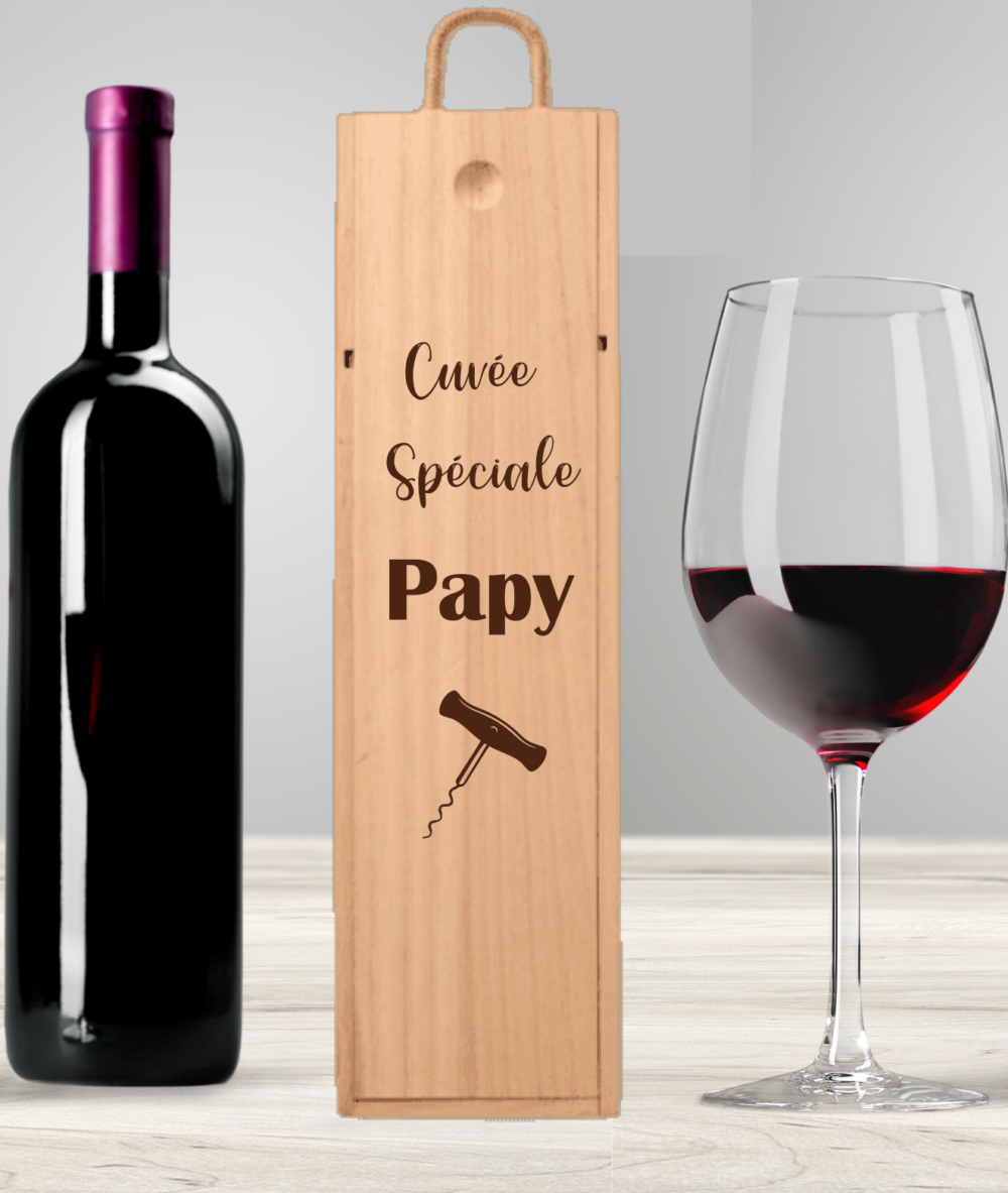 Boîte à vin personnalisée "Cuvée spéciale papy"