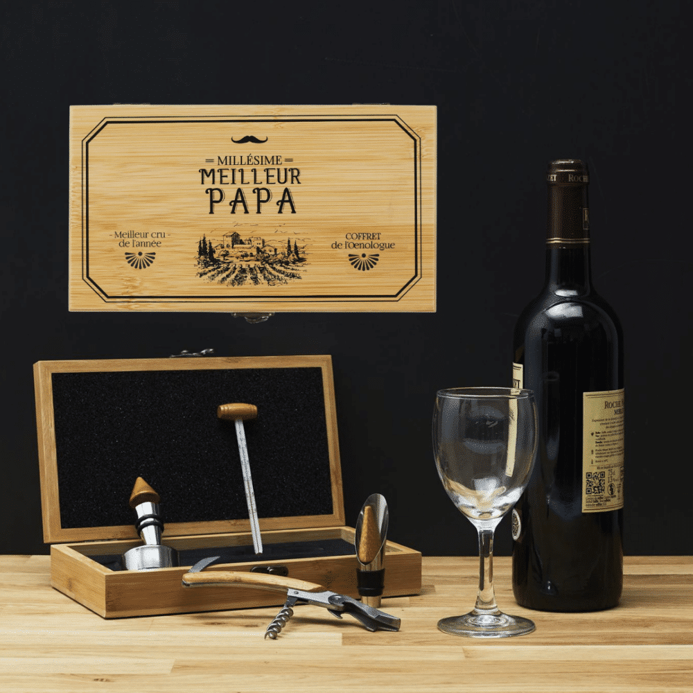 Coffret accessoire vin papa