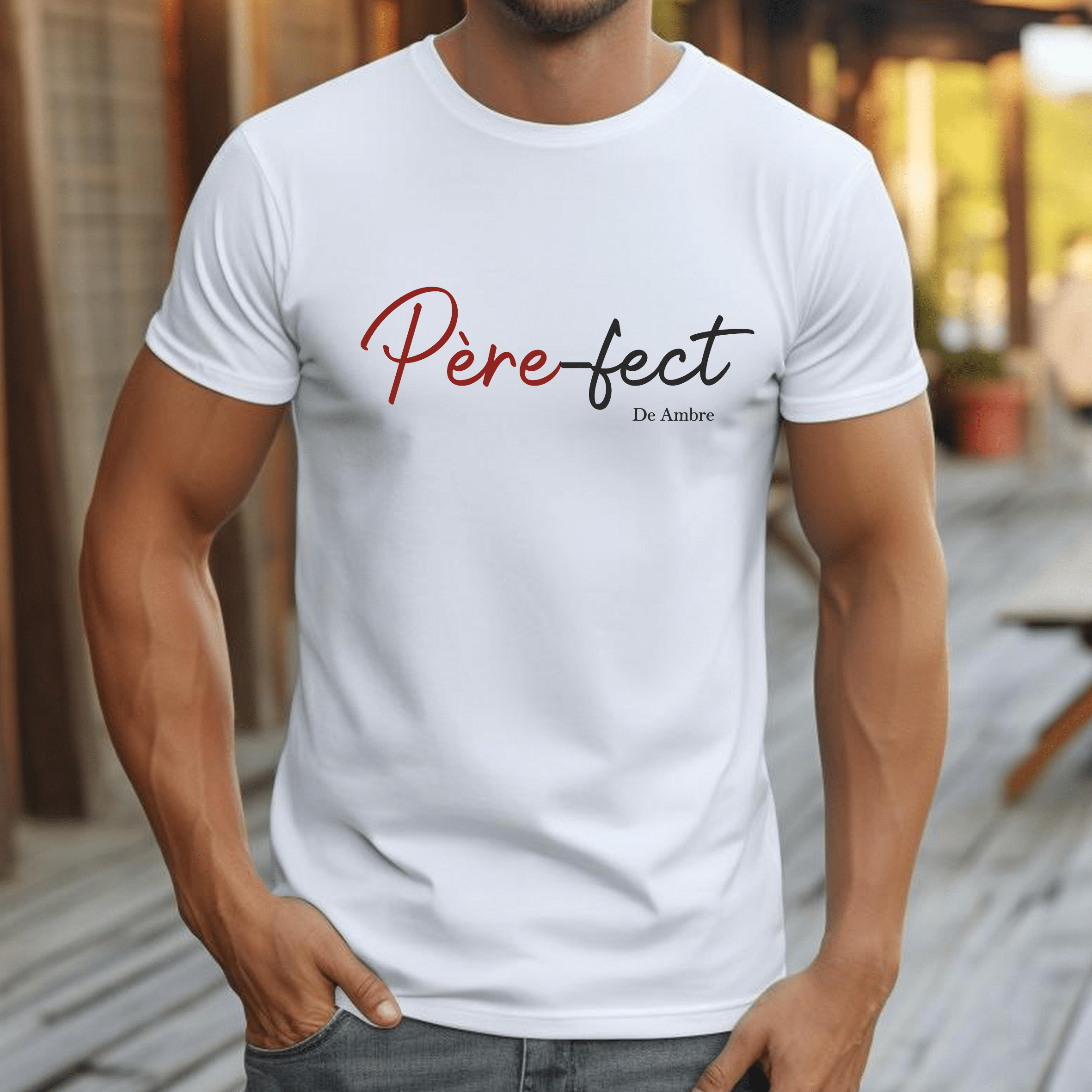 T shirt père fect blanc fête des pères