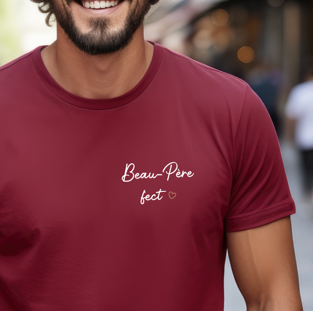 T shirt Beau père-fect bordeau