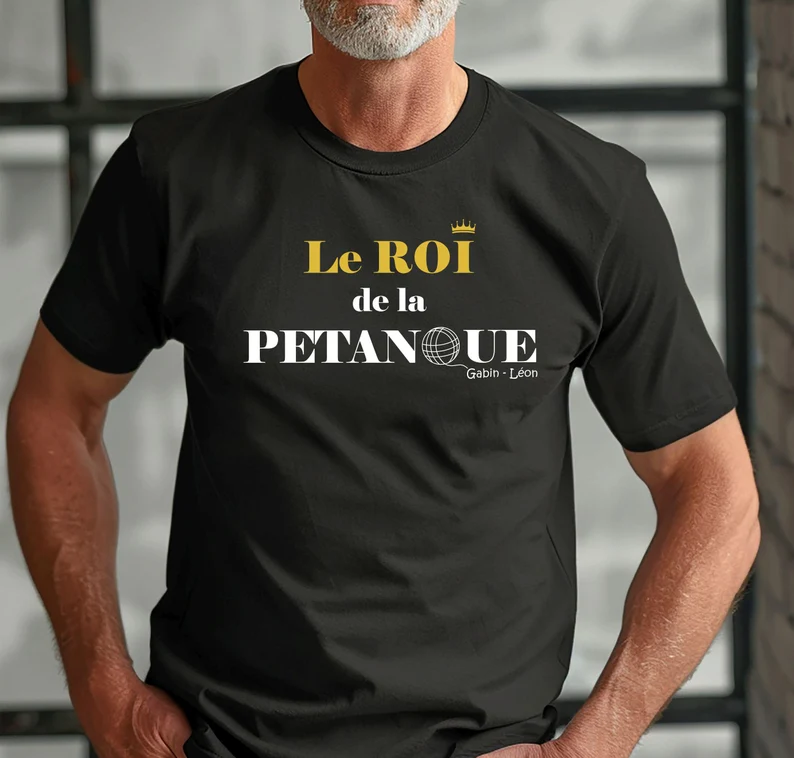 papi roi de la pétanque t shirt noir