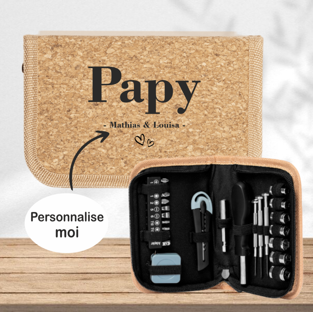 trousse outil personnalisé papy roi du bricolage