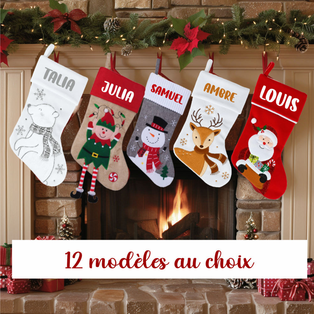 Chaussettes de noël personnalisée prénom