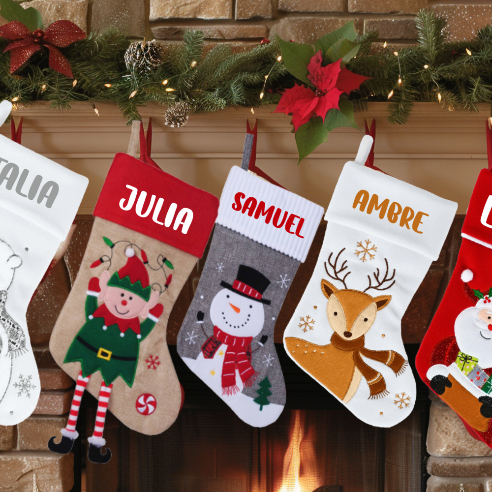 Chaussettes de noël personnalisée prénom