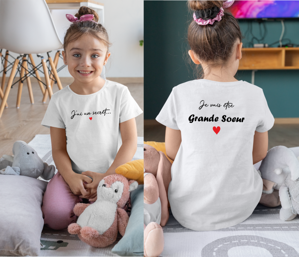 T shirt futur grande sœur blanc