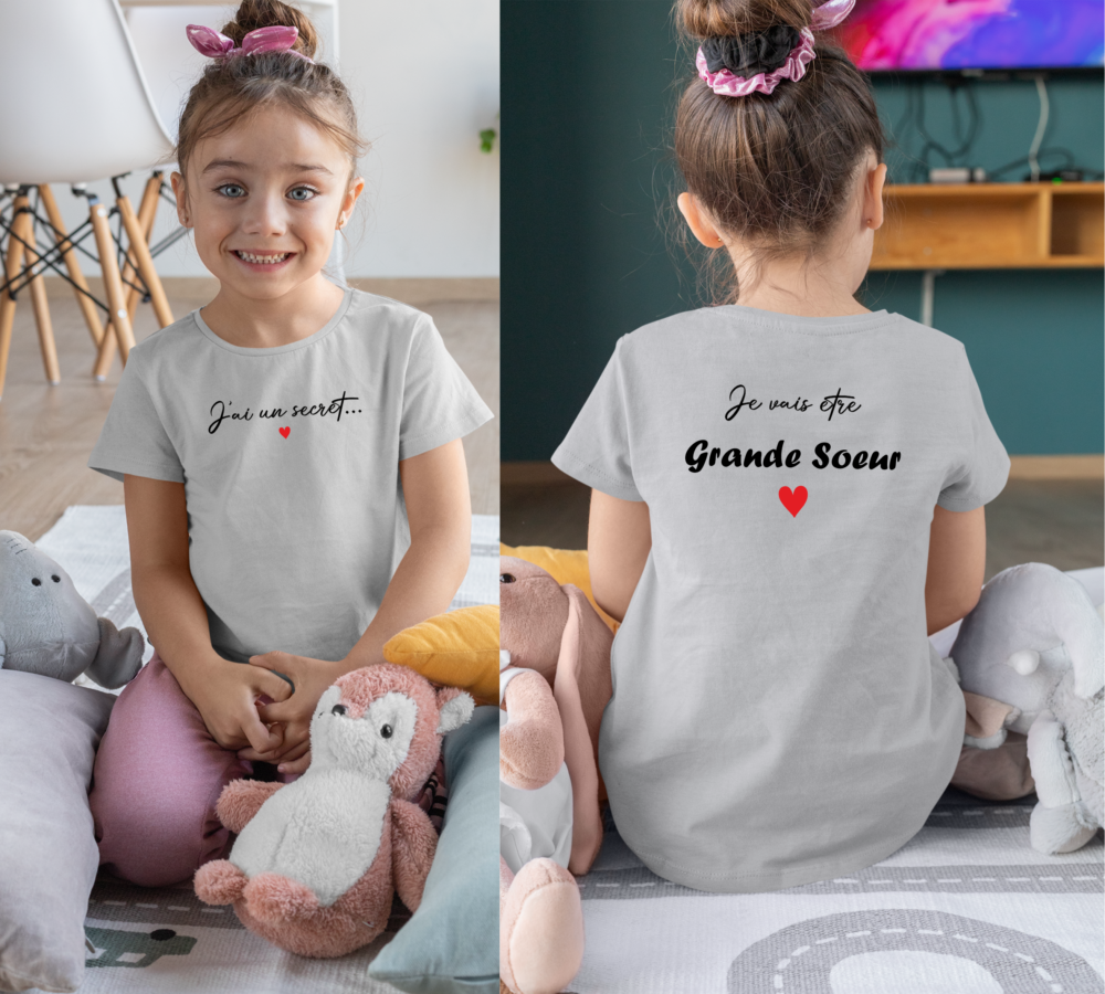 T shirt futur grande sœur gris