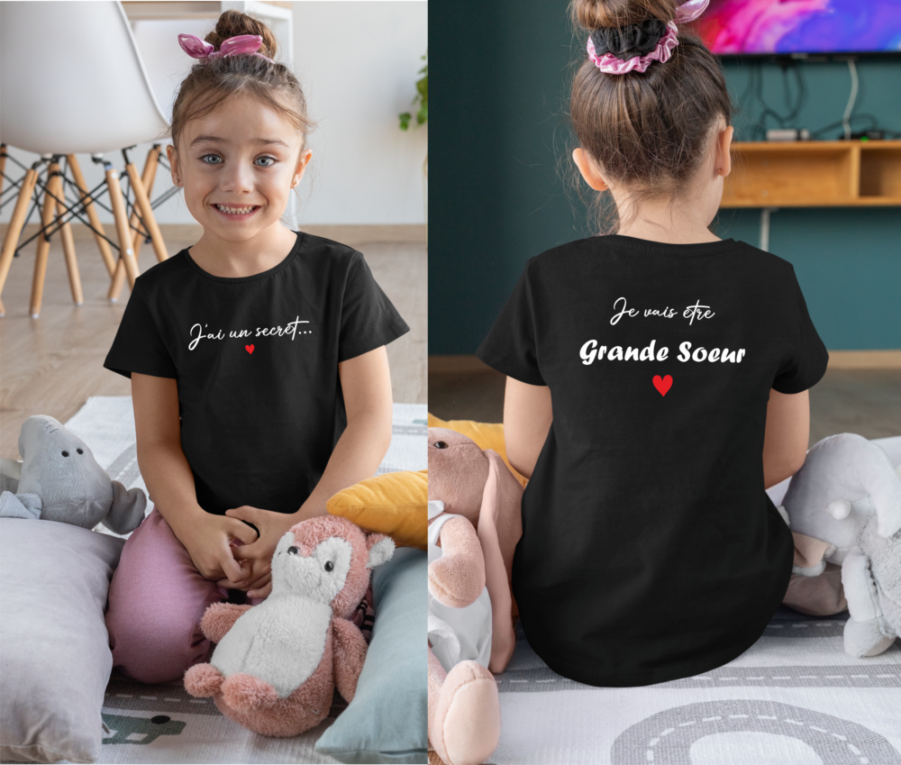 T shirt futur grande sœur noir