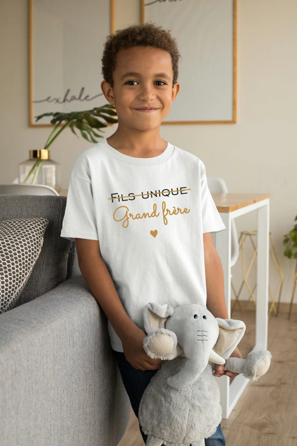 T-shirt " Fils unique Grand Frère"