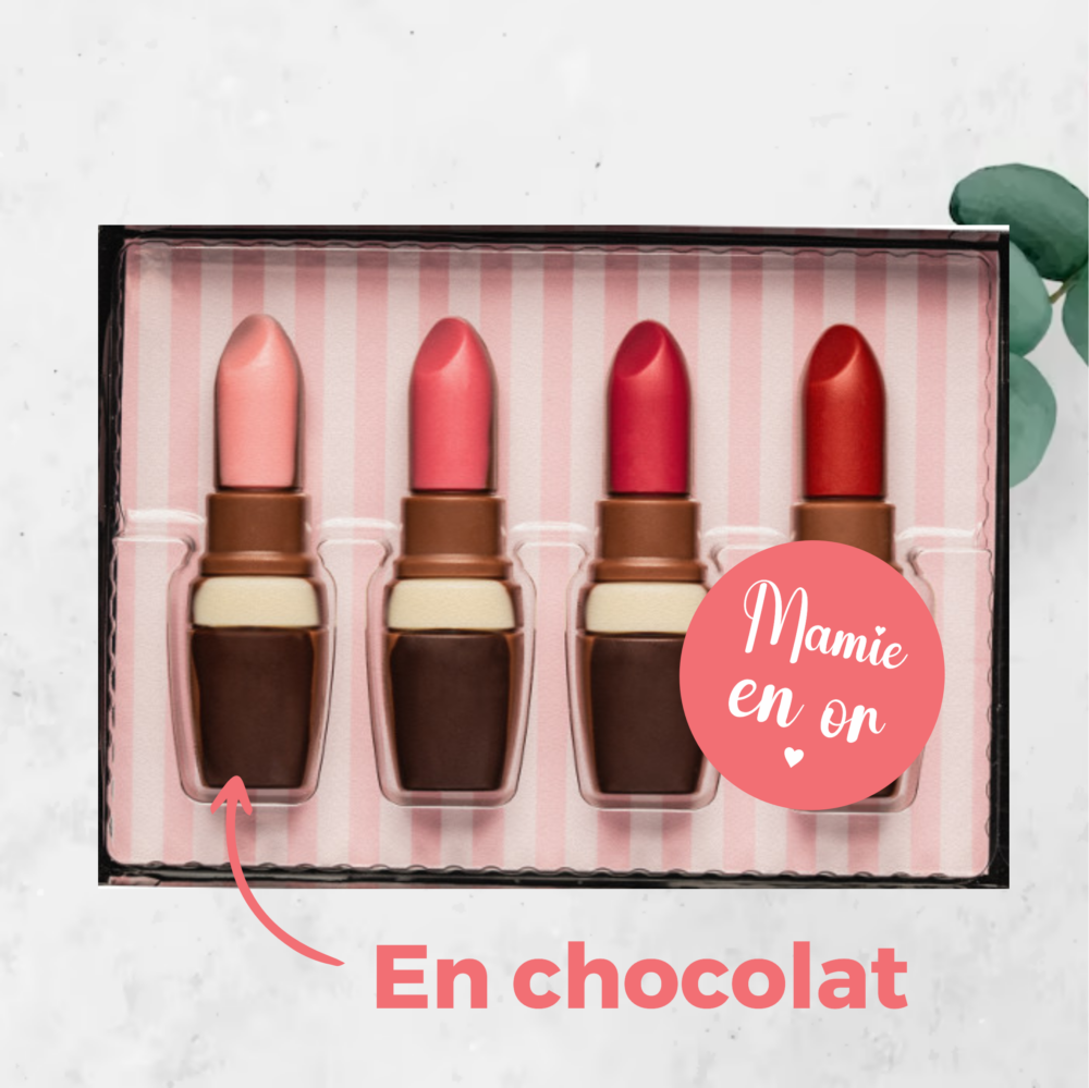 Coffret chocolat rouge à lèvre