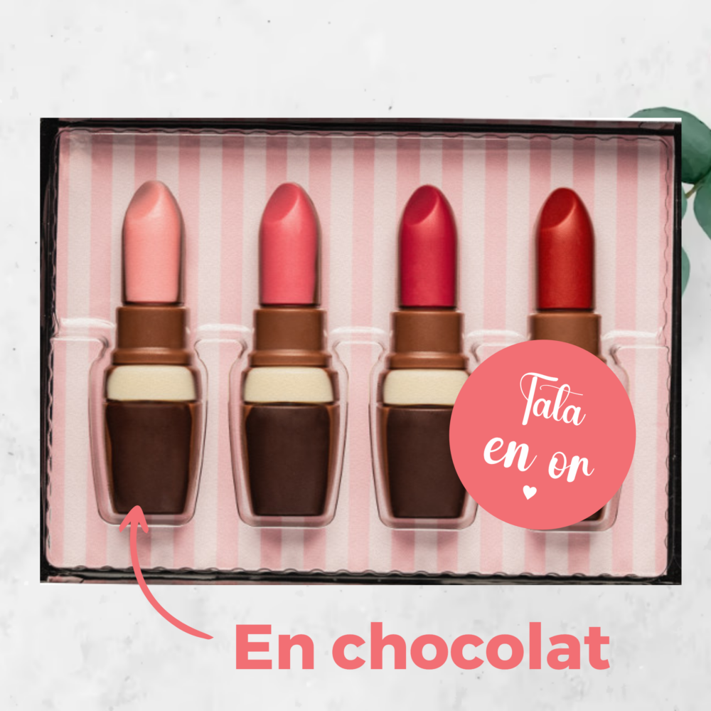 Coffret chocolat rouge à lèvre