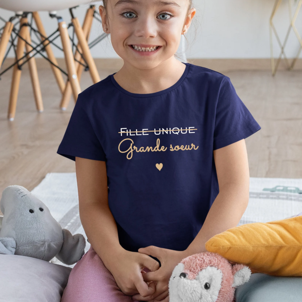 T-shirt " Fille unique Grande Sœur"