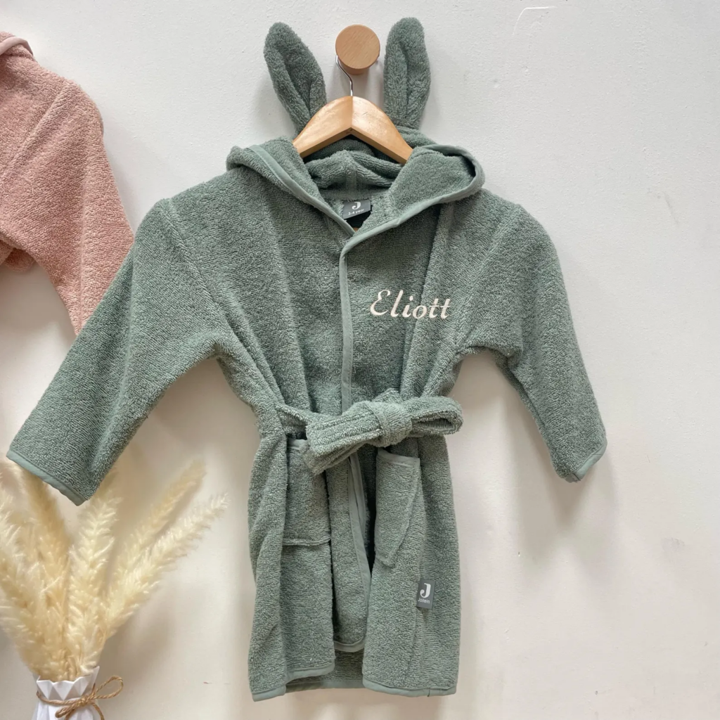 Peignoir enfant personnalisé au dos