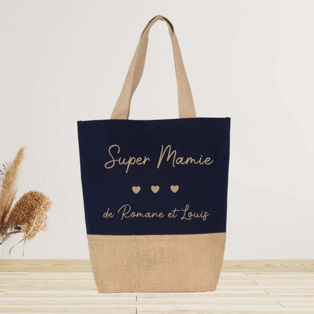 Sac tote bag personnalisé super mamie