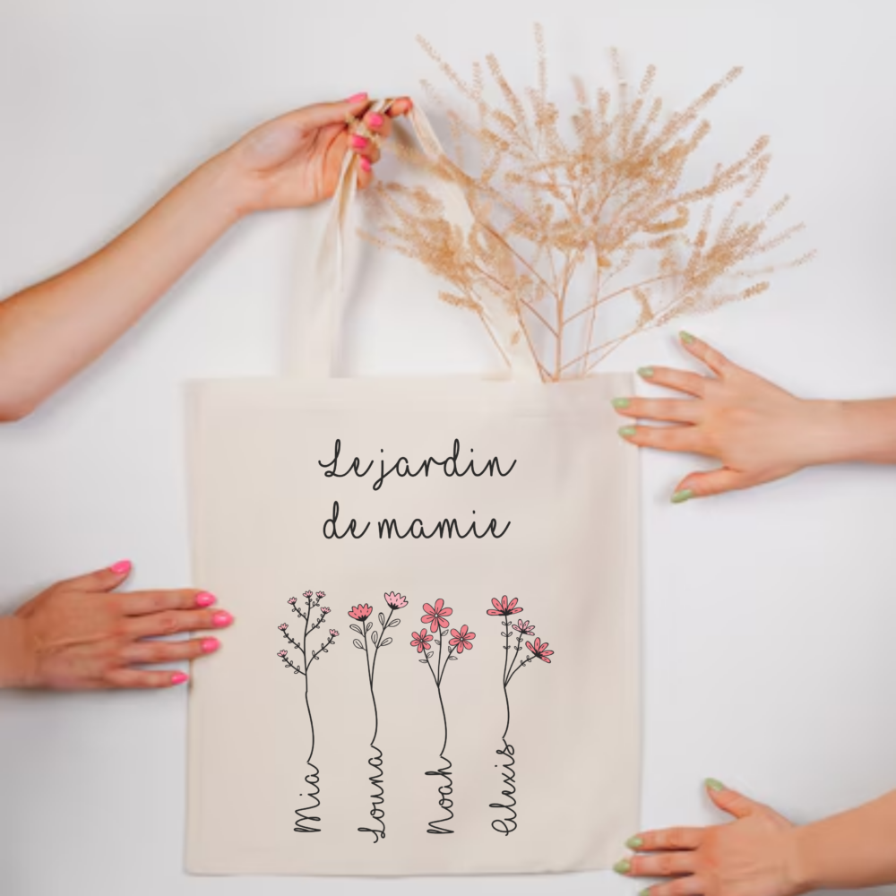 tote bag jardin mamie