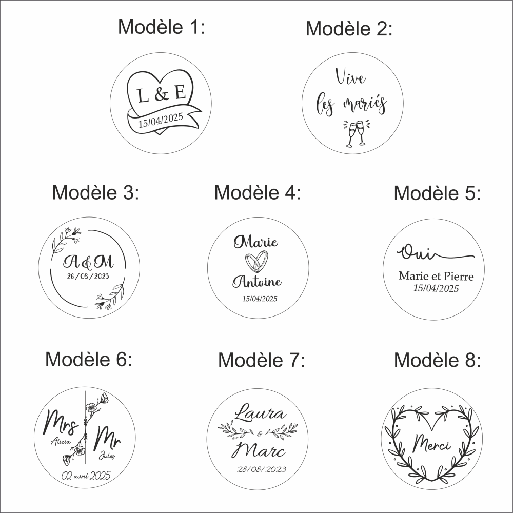 Bouchon de bouteille personnalisé - Cadeau invité de mariage – Image 2