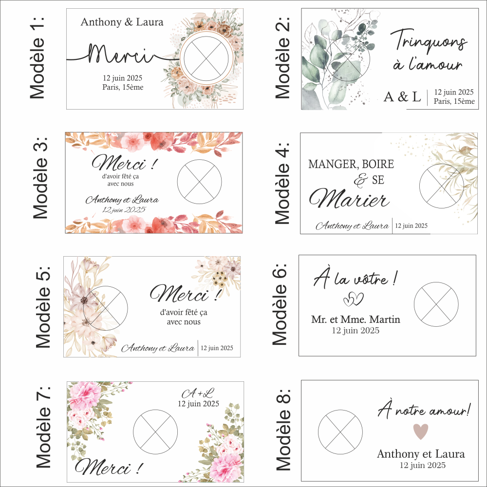 Bouchon de bouteille personnalisé - Cadeau invité de mariage – Image 3