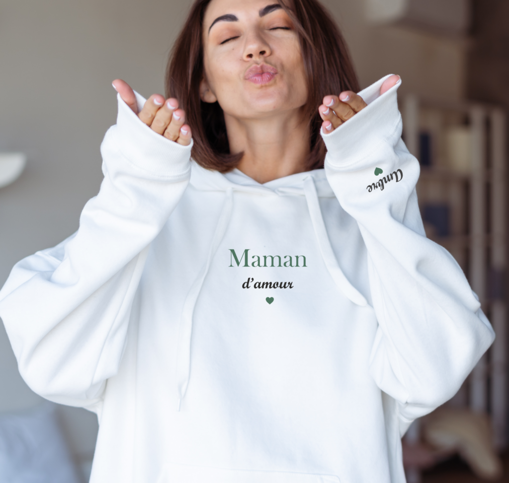 sweat maman d'amour vert d'eau