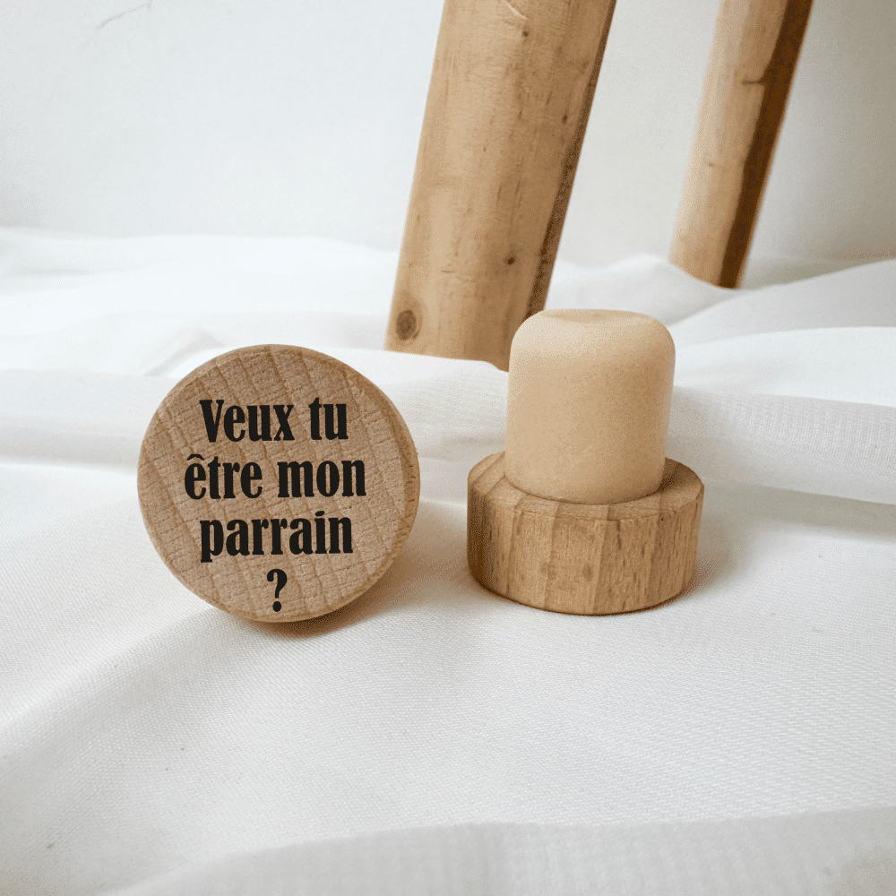 bouchon personnalisé annonce futur parrain