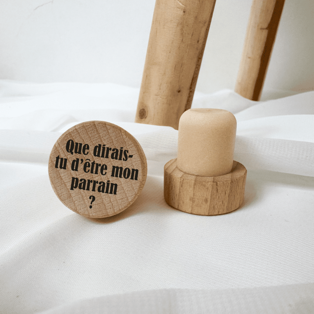 bouchon personnalisé annonce futur parrain
