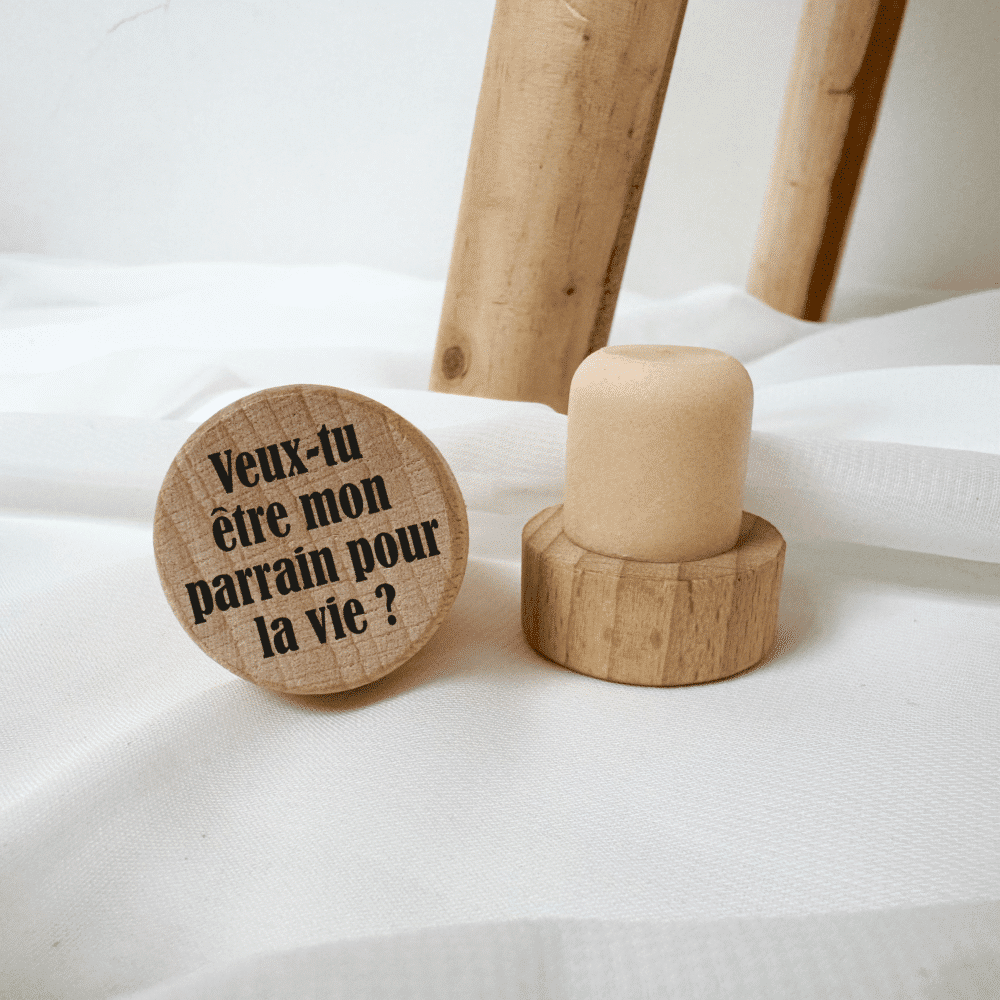 bouchon personnalisé annonce futur parrain