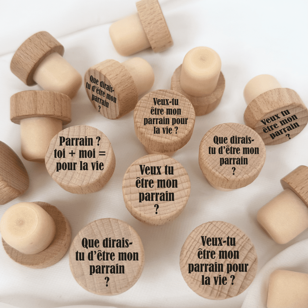 bouchon personnalisé annonce futur parrain