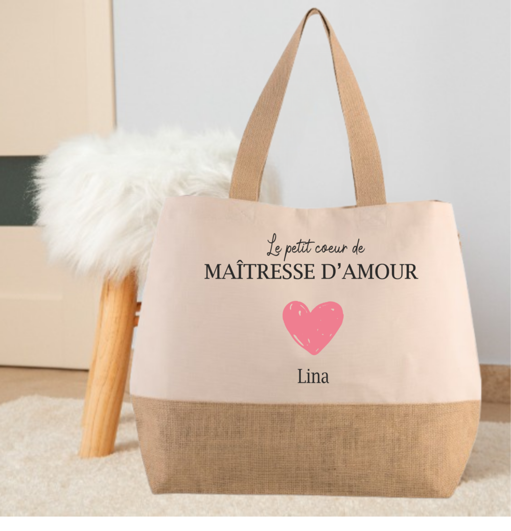sac personnalisé maitresse