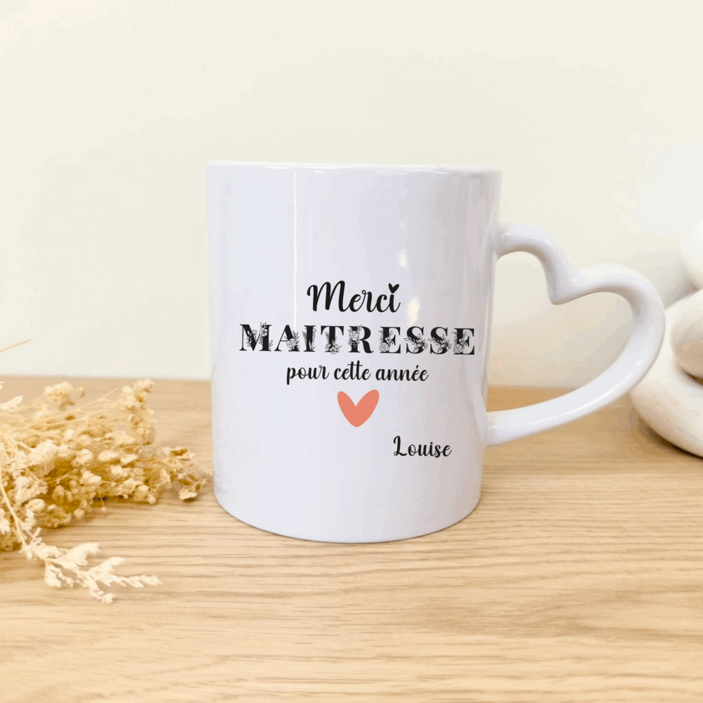 Mug personnalisé maîtresse, cadeau maitresse, idée cadeau fin d'année