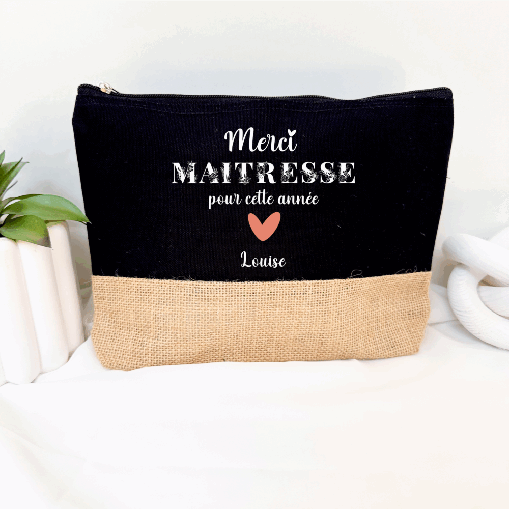 trousse personnalisé, cadeau maitresse, cadeau de remerciement