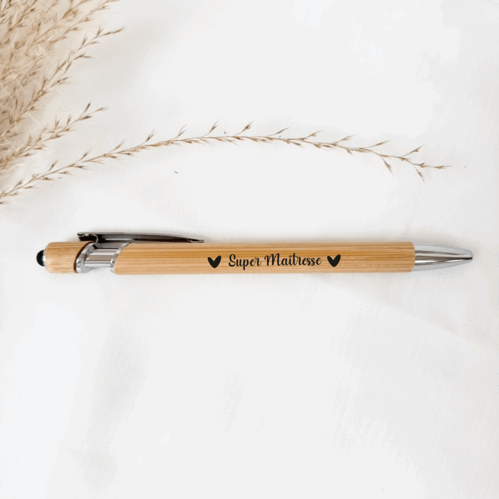 stylo maitresse personnalisé, idée cadeau maître, remerciement maîtresse