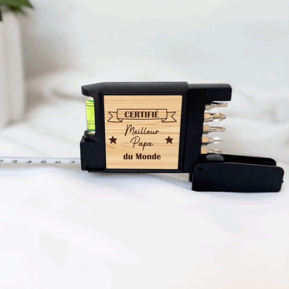 fête des pères, cadeau papa, mètre de bricolage papa, cadeau personnalisé