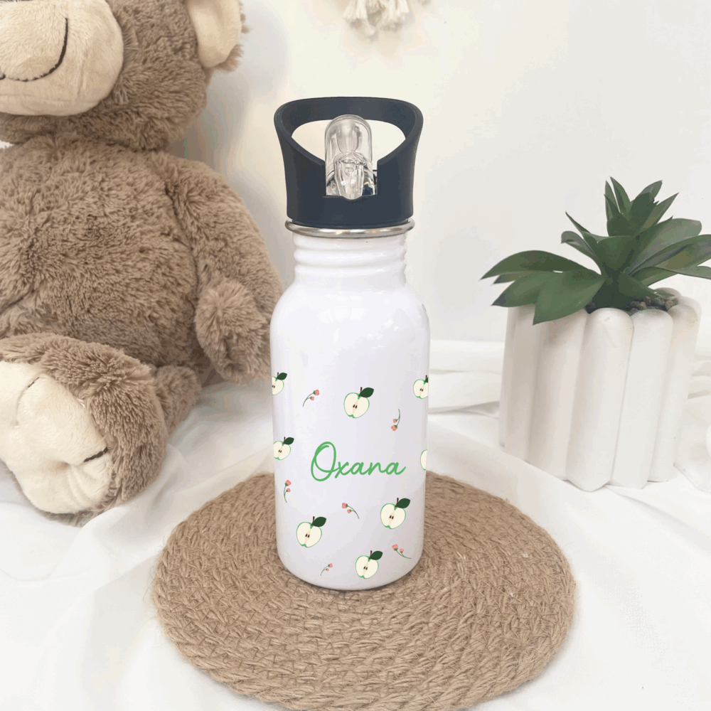 gourde enfant école personnalisé, cadeau anniversaire, gourde papillon