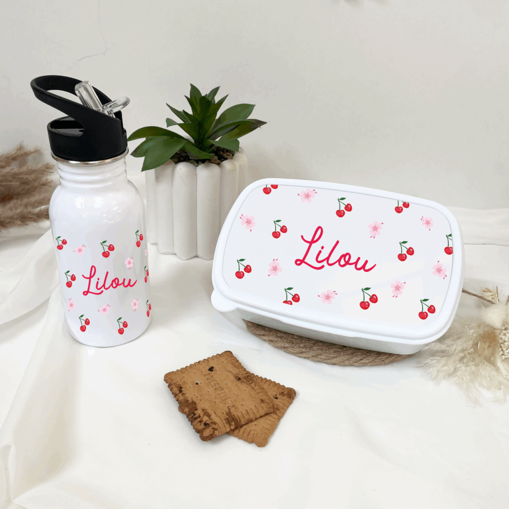 Kit de goûter école, rentrée scolaire, centre aére, gourde personnalisé, cadeau enfant