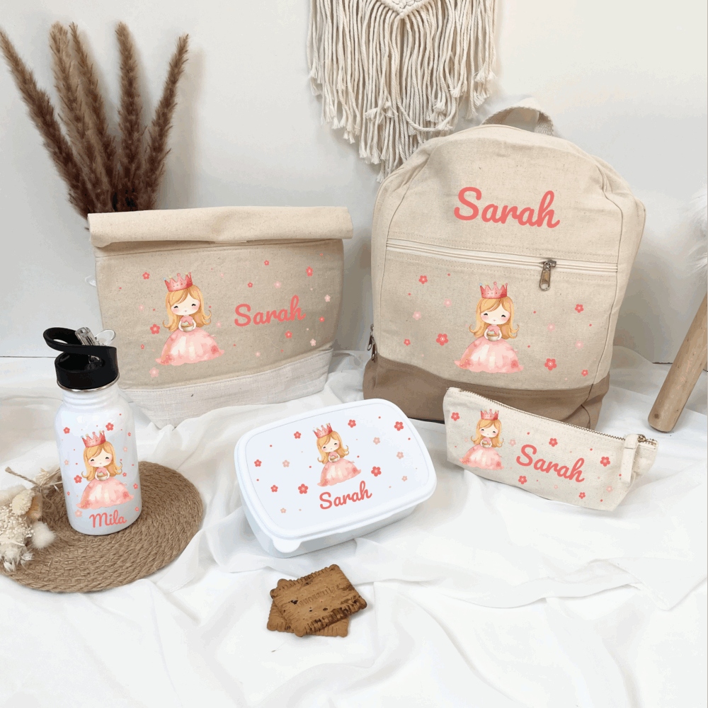 Rentrée des classe, accessoire pour l'école, cadeau rentrée enfant, sac et gourde personnalisé