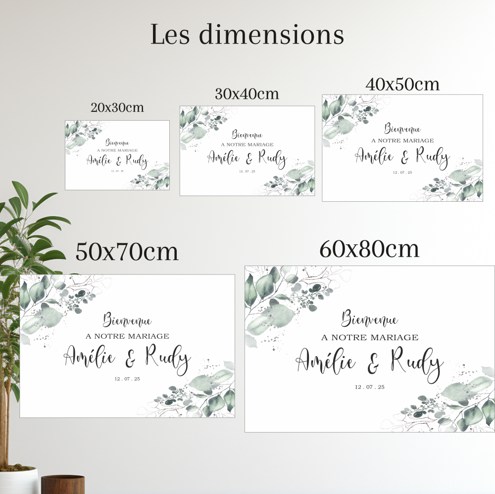 Affiche mariage personnalisée feuille – Image 3