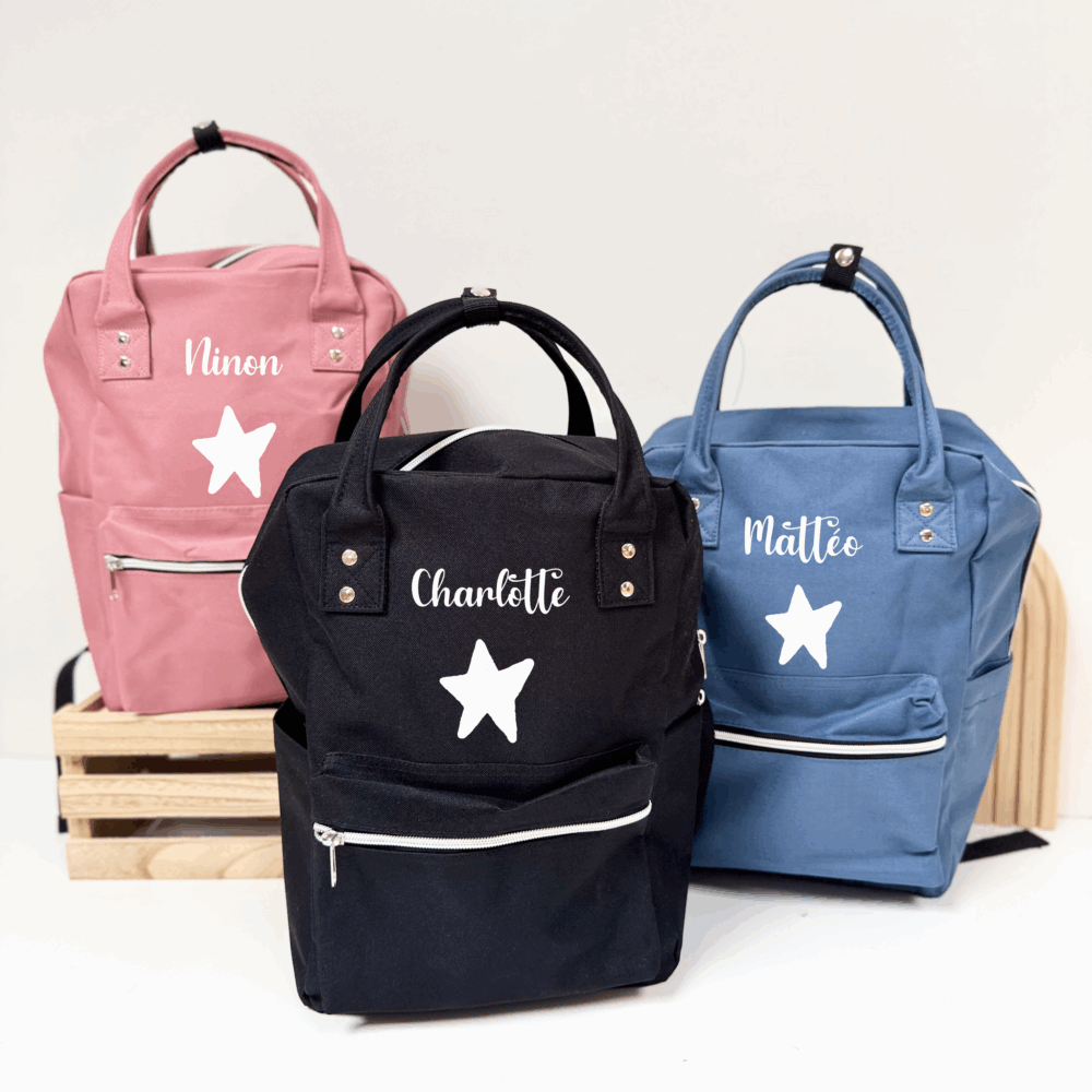 Sac personnalisé, enfant et adultes, cadeau d'anniversaire, sac à dos école, bureau maitresse nounou
