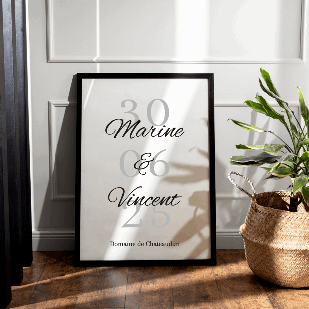 affiche mariage avec date