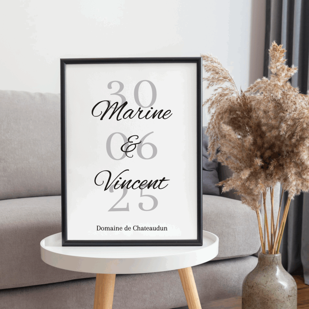 affiche mariage avec date 2