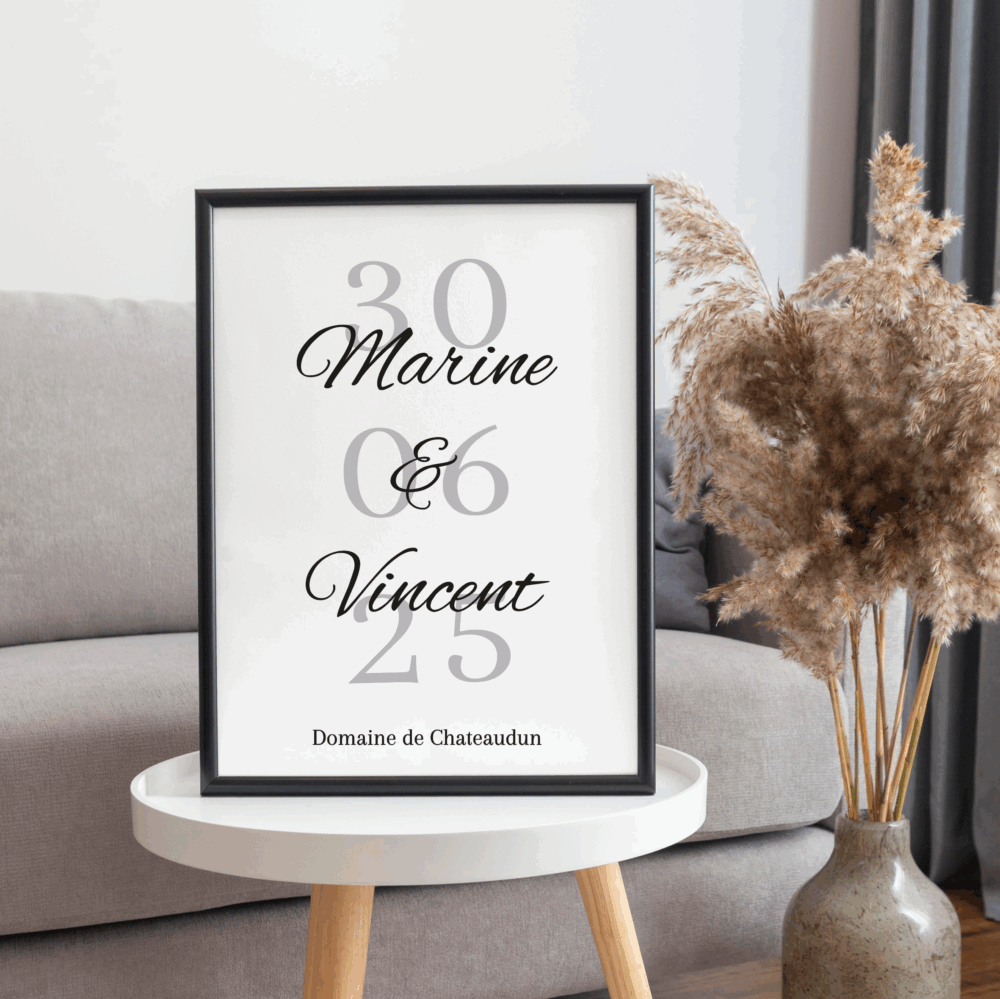 affiche mariage avec date 2