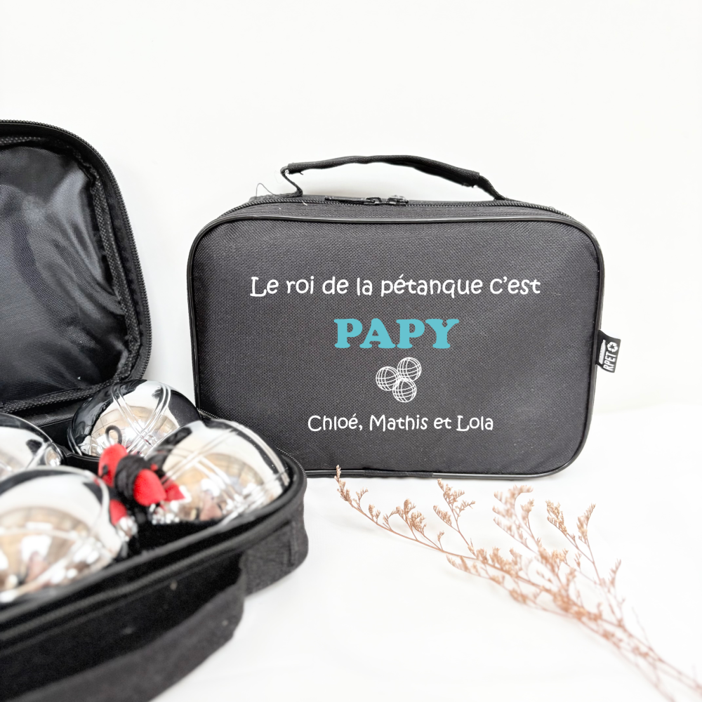 Kit personnalisé de pétanque, cadeau anniversaire papy, noël papy