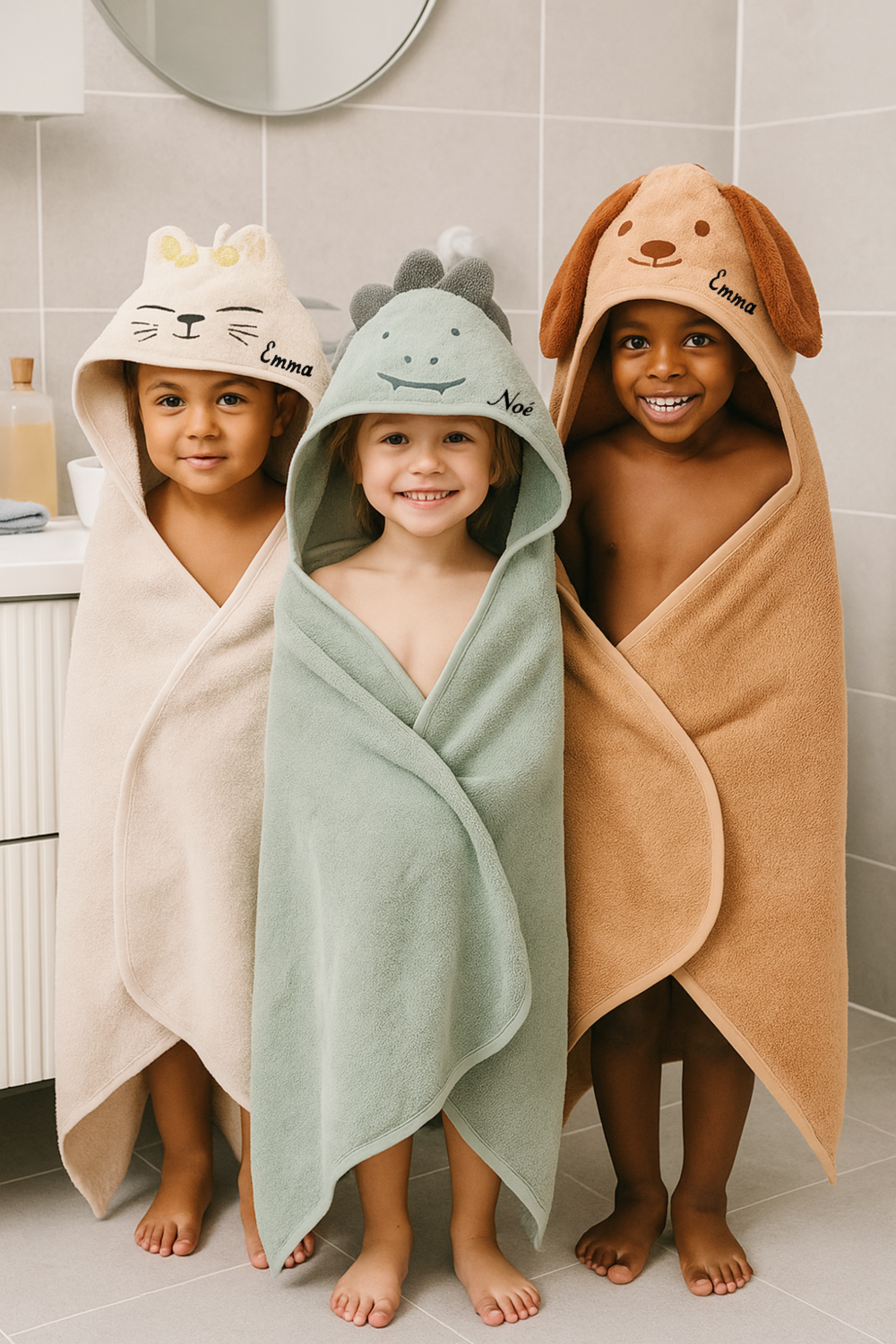 cape de bain bébé personnalisable, idée cadeau enfant