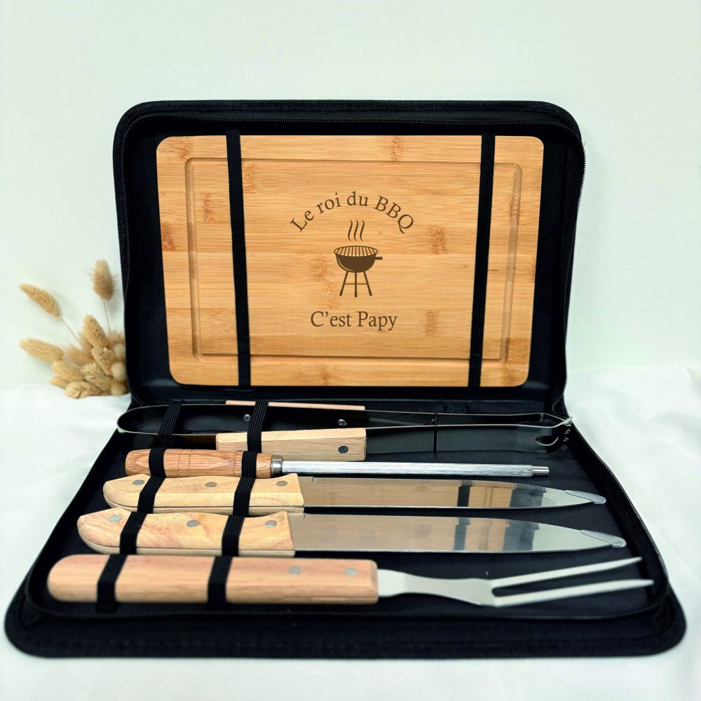 Kit ustensile barbecue, cadeau papy, idée cadeau bbq papy