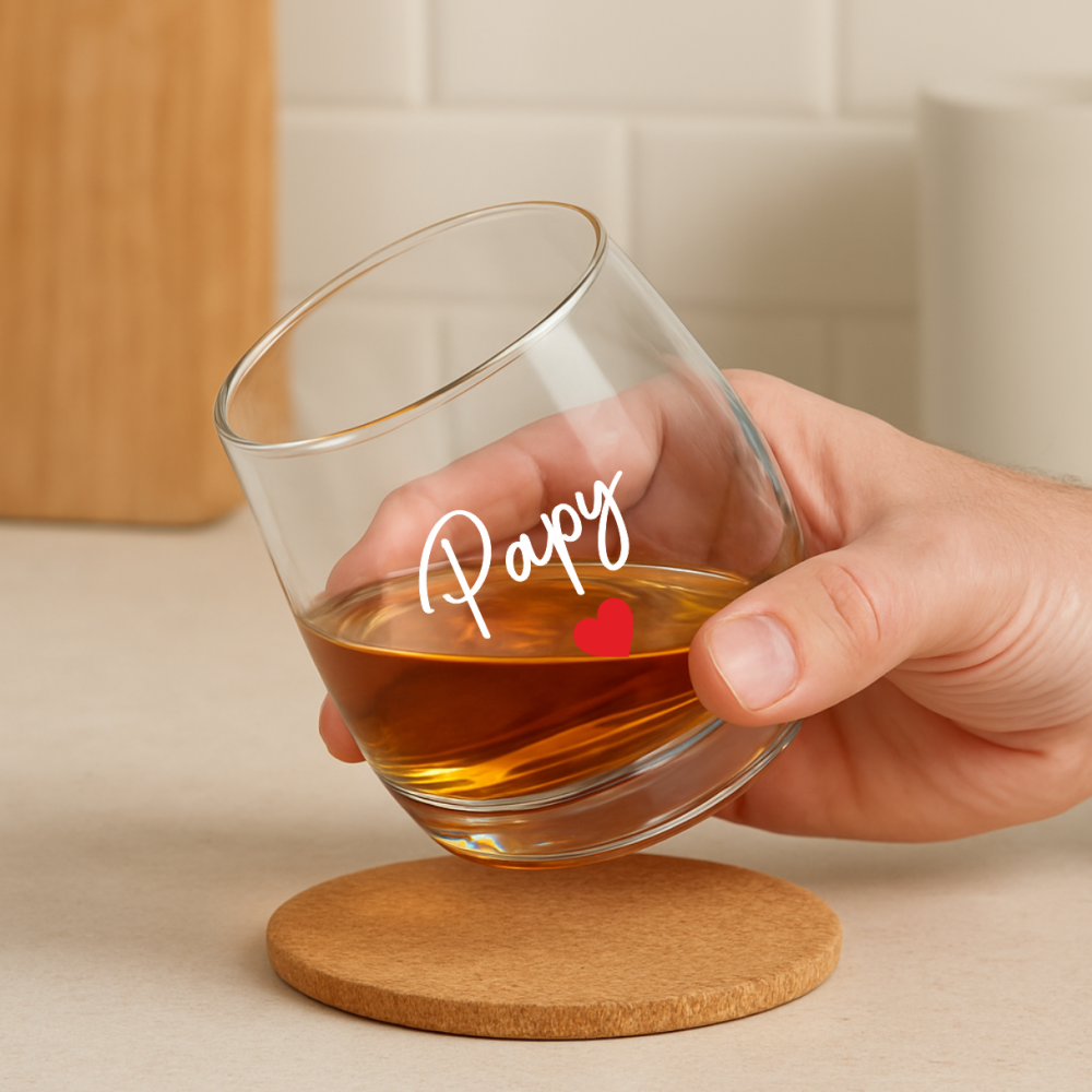 Verre a whisky personnalisé papy, idée cadeau