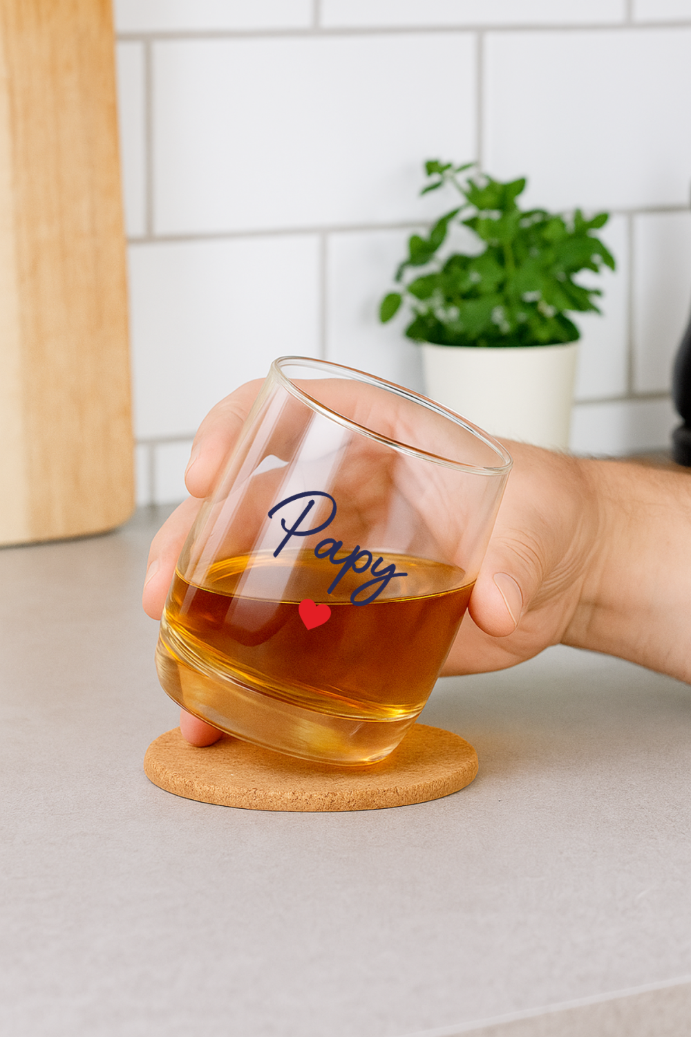 Fête des grands-pères, idée cadeau grand-père, verre personnalsié