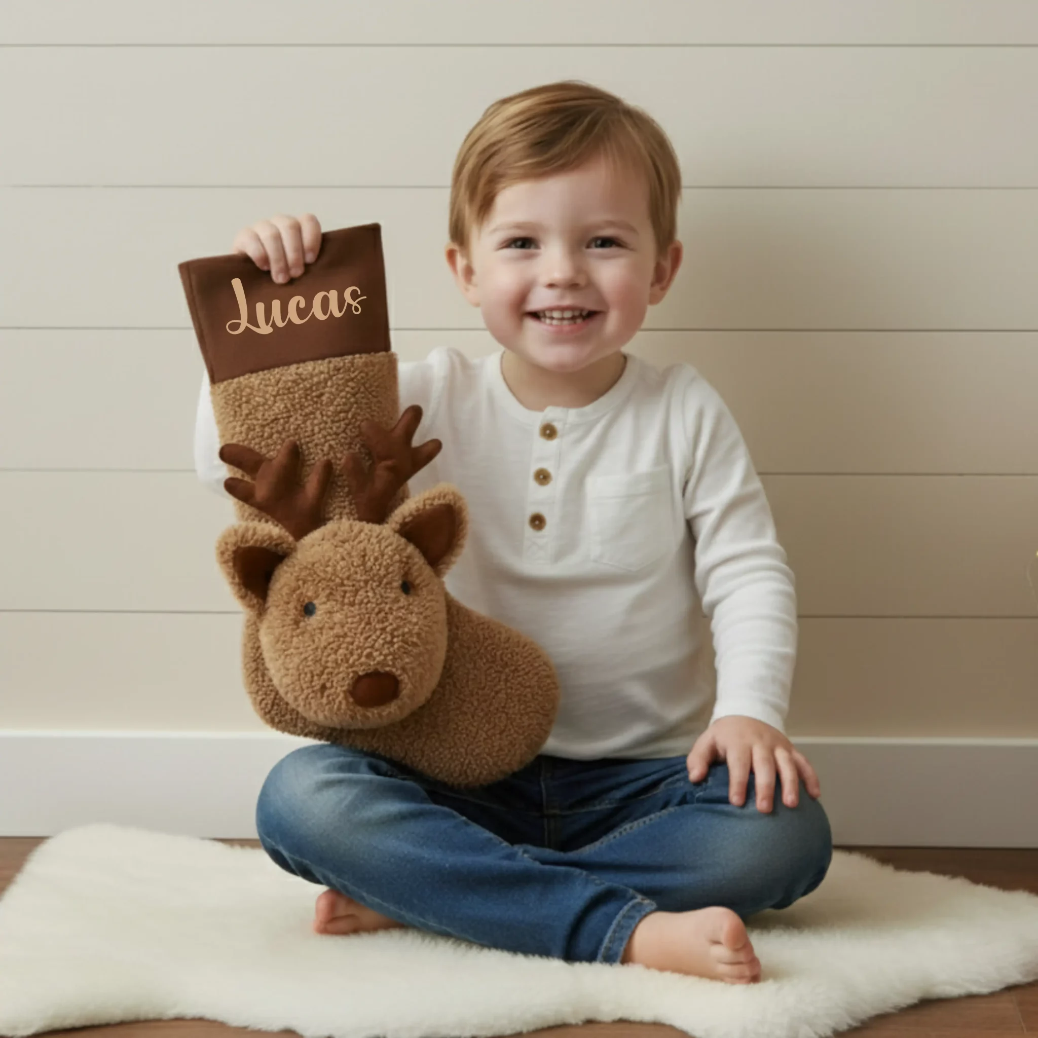 chaussette noel renne personnalisé
