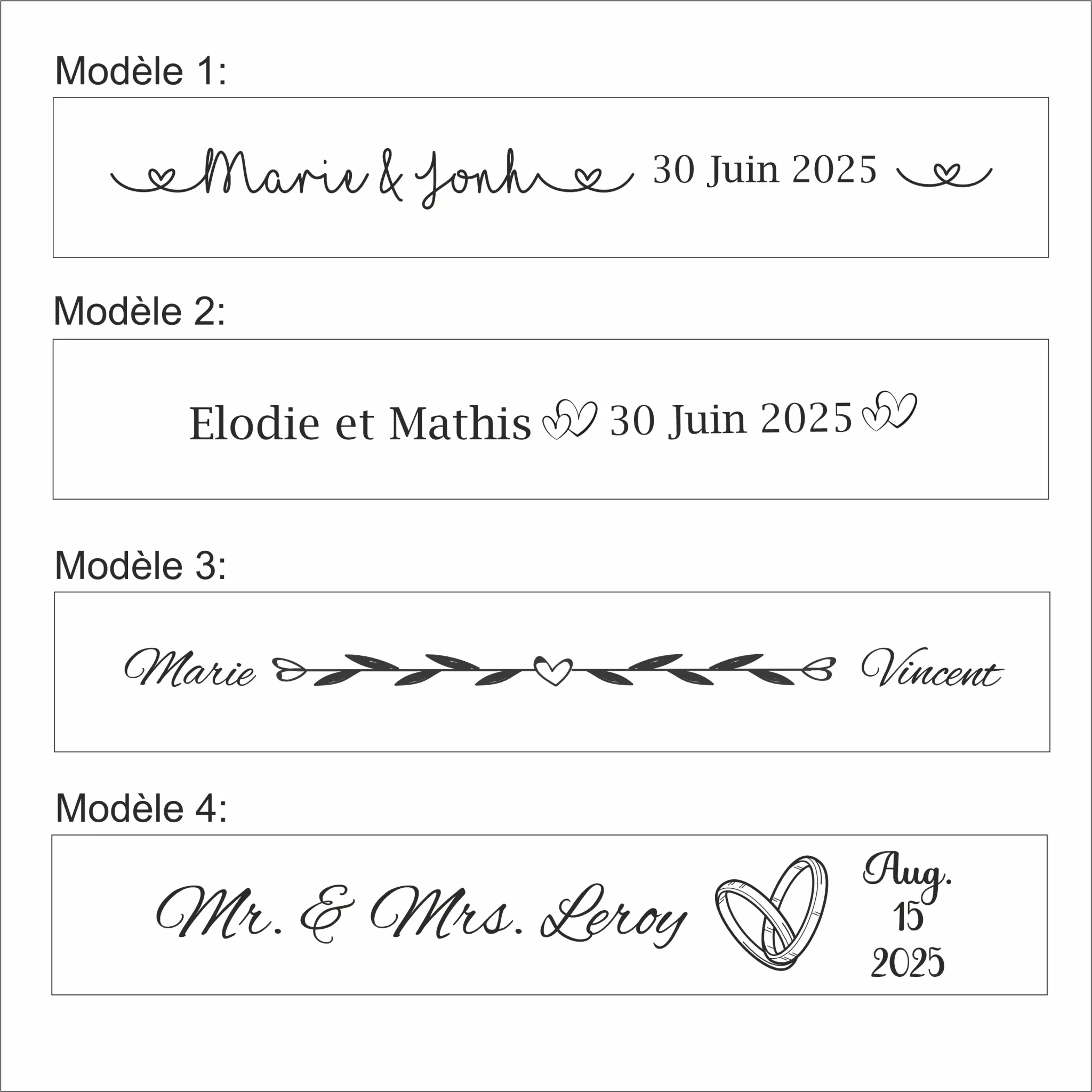 Stylo de mariage personnalisé – Image 2